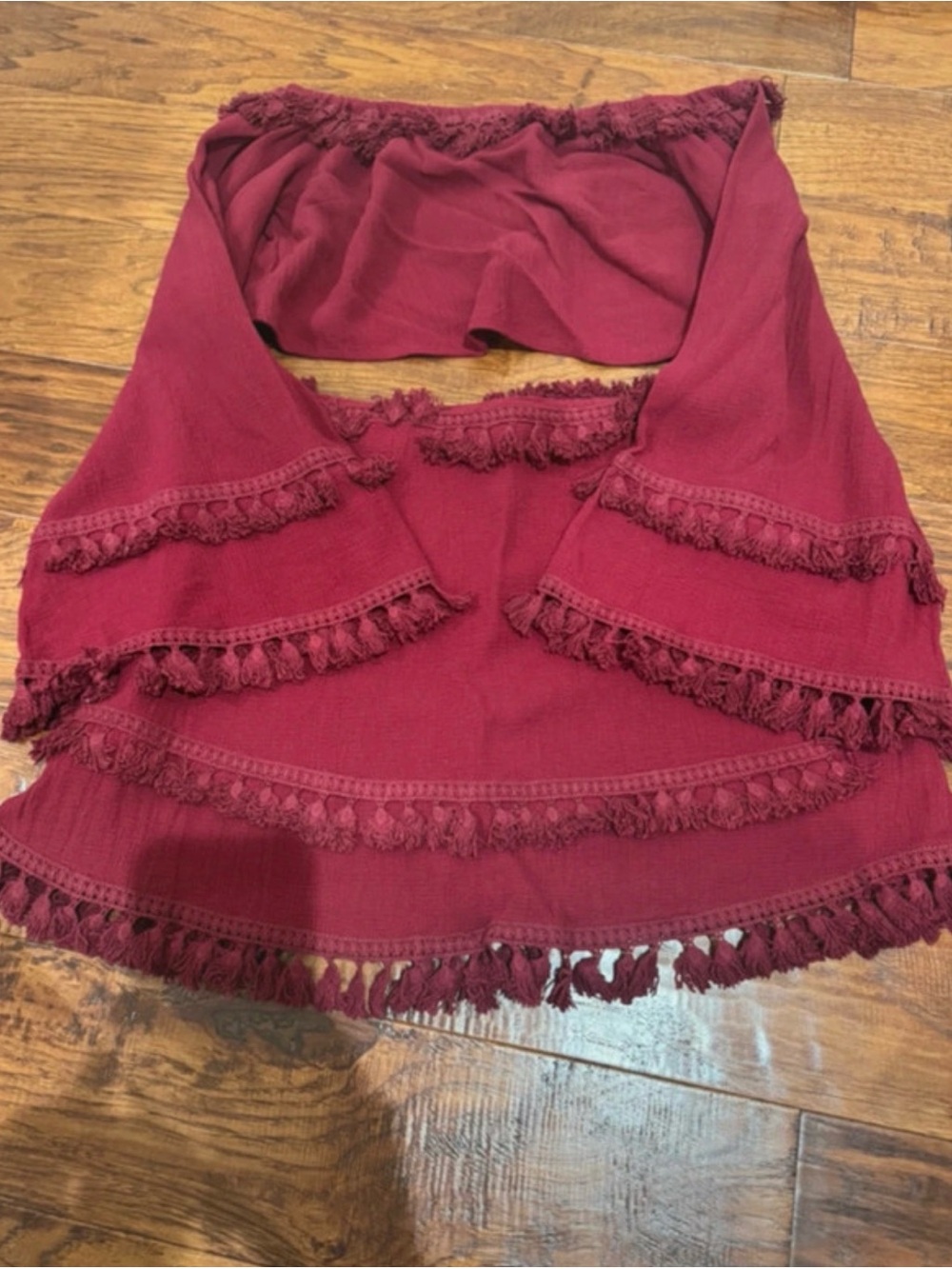 Women's Burgundy Tassel Tiered Set